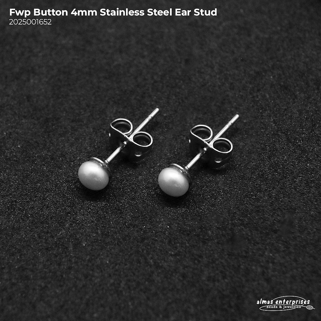 FWP Button StainlessSteel Ear Stud