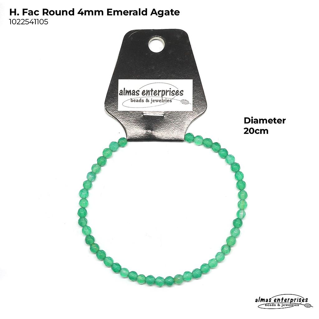 H. Facet Round Emerald Agate