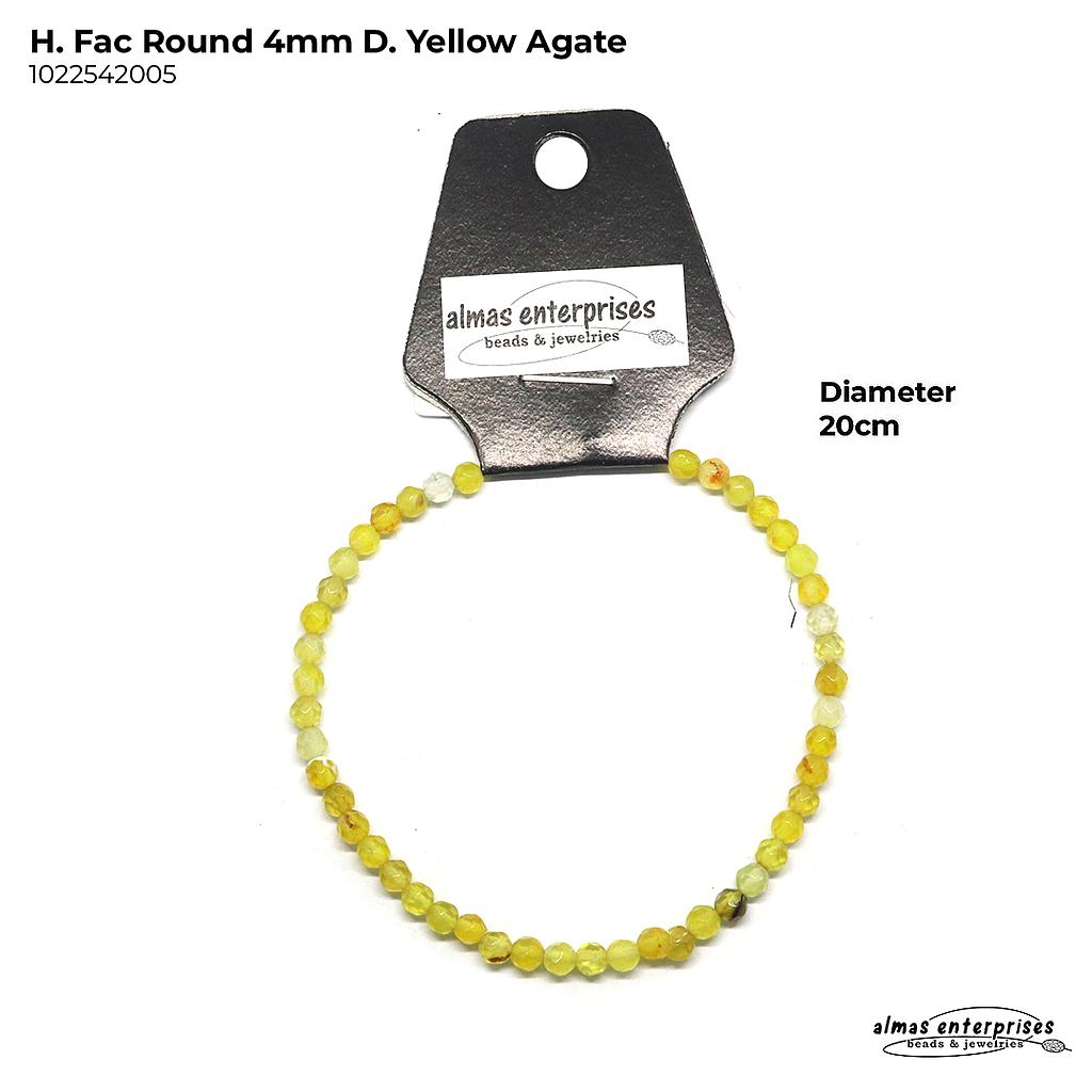 H. Faceted Round D.Yellow Agate