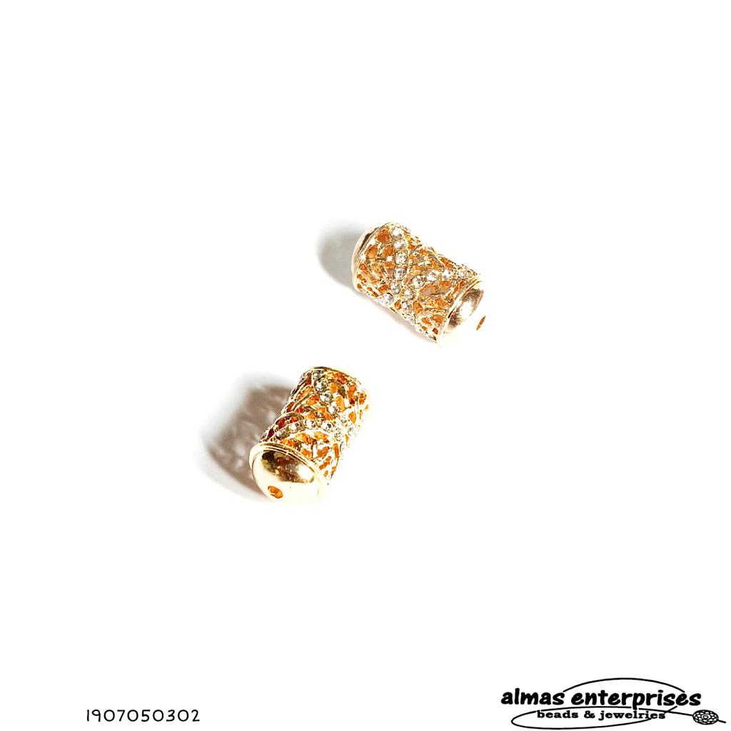 No.2 Big Beads With CZ Gold