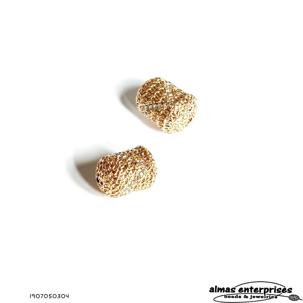 No.4 Big Beads With CZ Gold