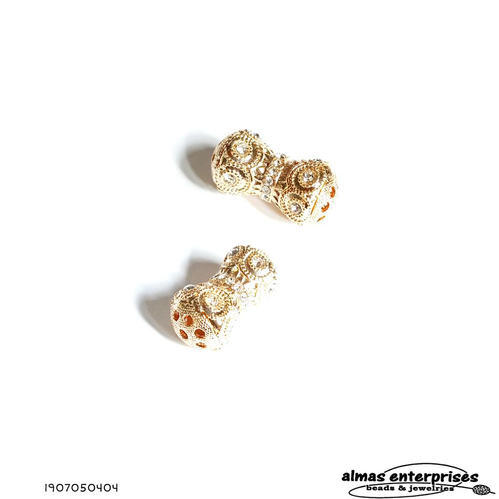 No.10 Big Beads With CZ Gold