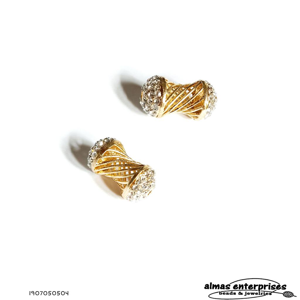 No.15 Big Beads With CZ Gold