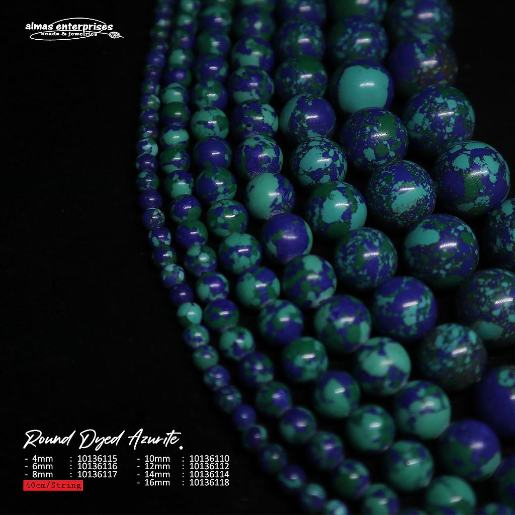 Round dyed Azurite