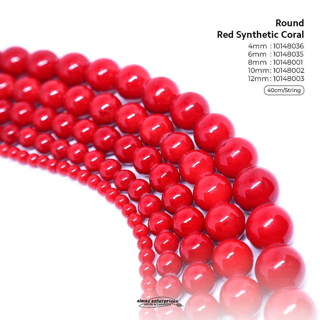 Round Red Synthetic Coral