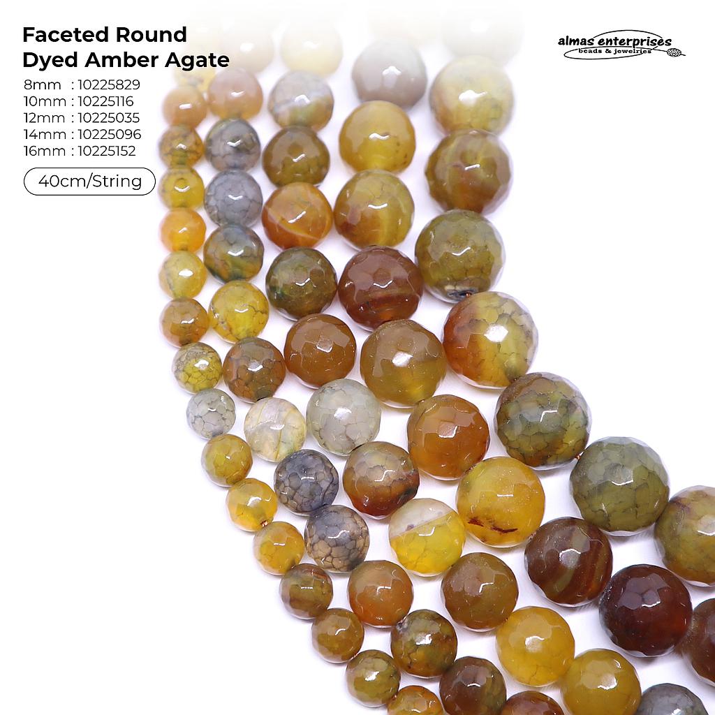 Faceted Round D.Amber Agate