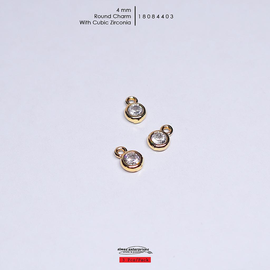 Round CZ Charm/3