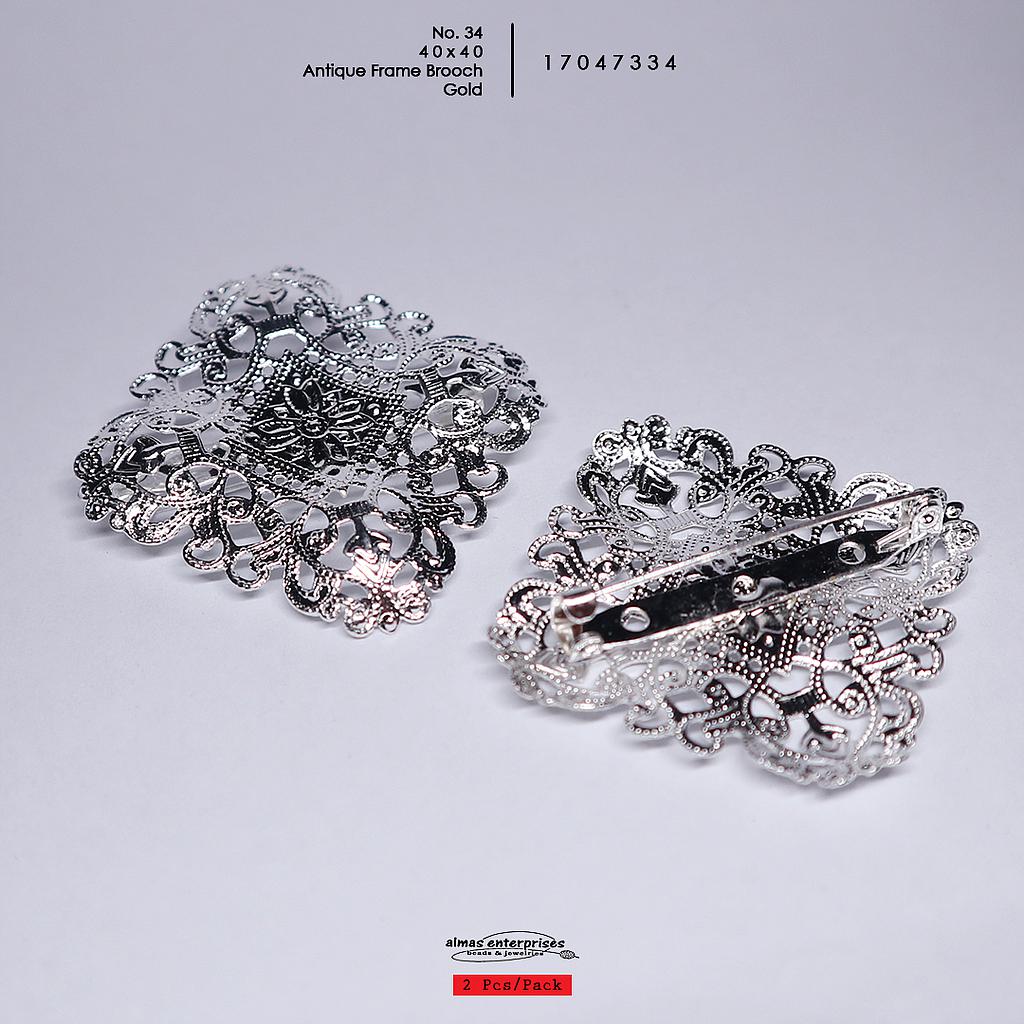 No.34 40x40 Antiq.Frame Brooch/2