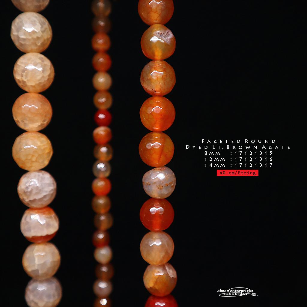 Faceted Round D.Lt Brown Agate