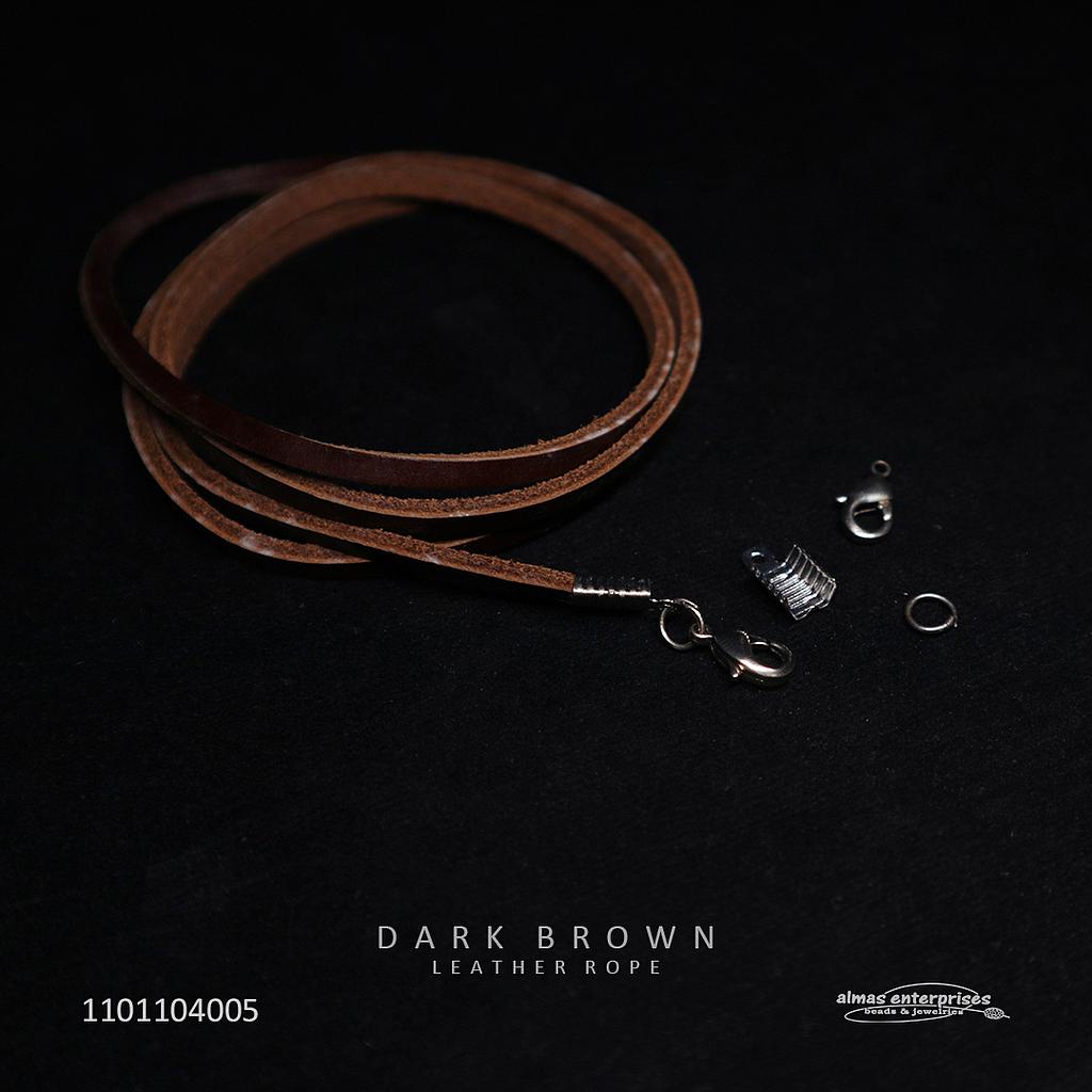 80cmDark Brown Leather Rope