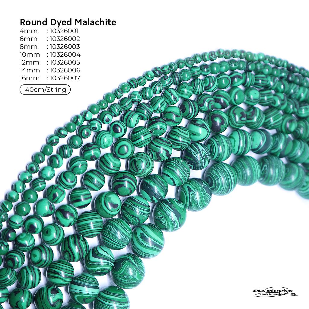 Round dyed Malachite