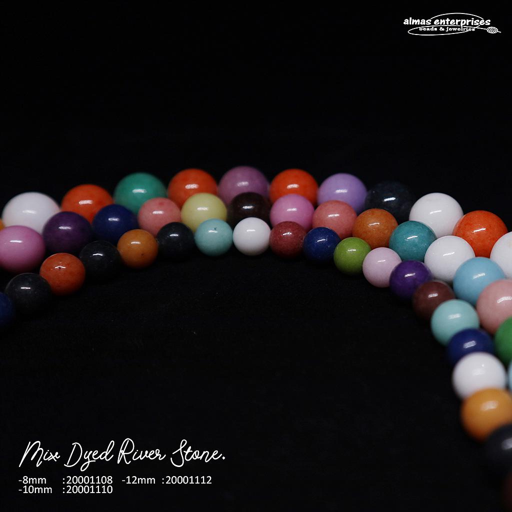 Round Mix Dyed River Stone