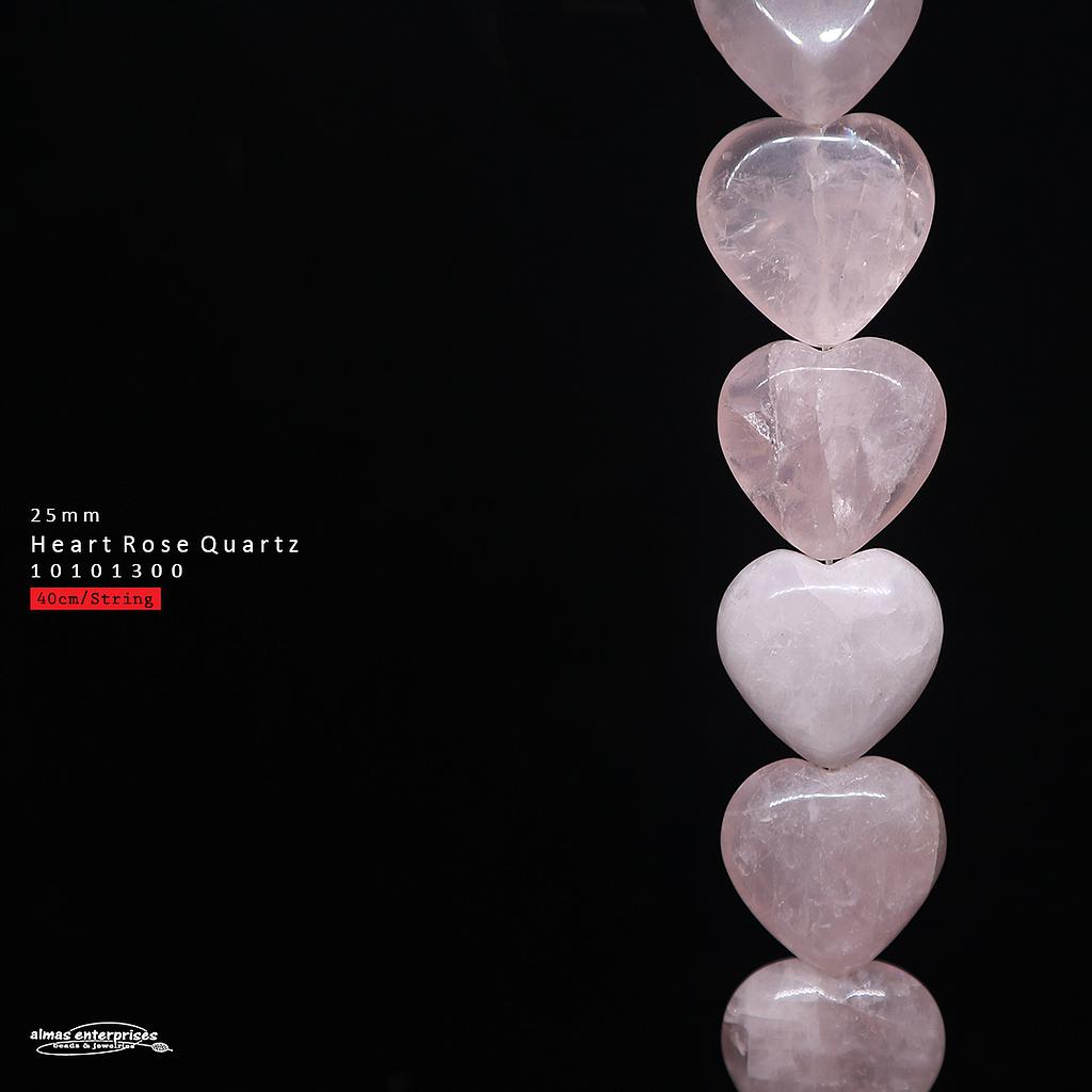 Heart 25mm Rose Qz