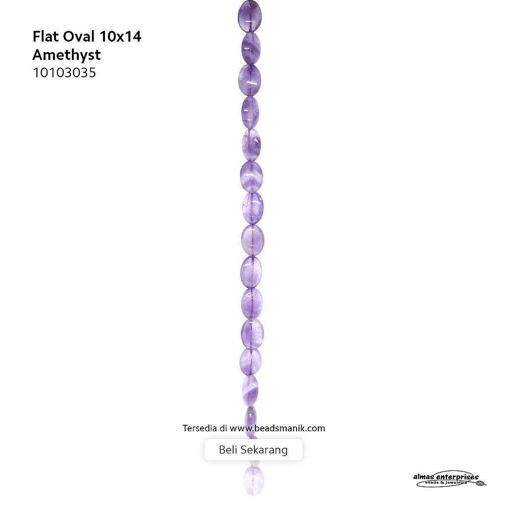 Flat Oval 10x14 Amethyst