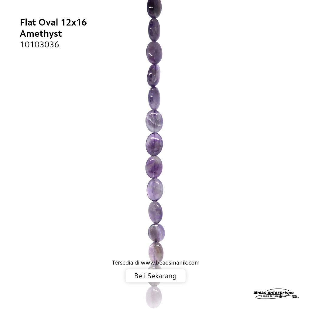Flat Oval 12x16 Amethyst