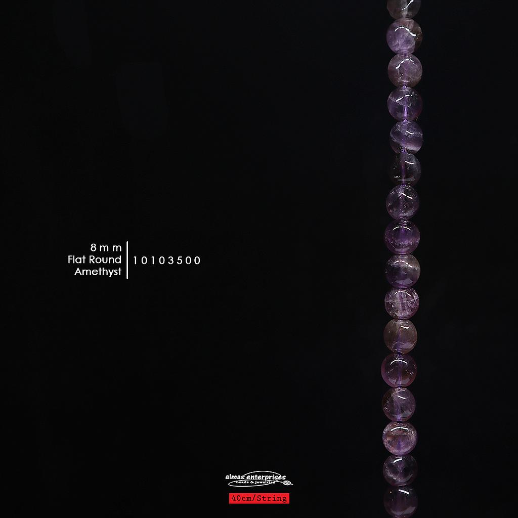 Flat Rd 8mm Amethyst