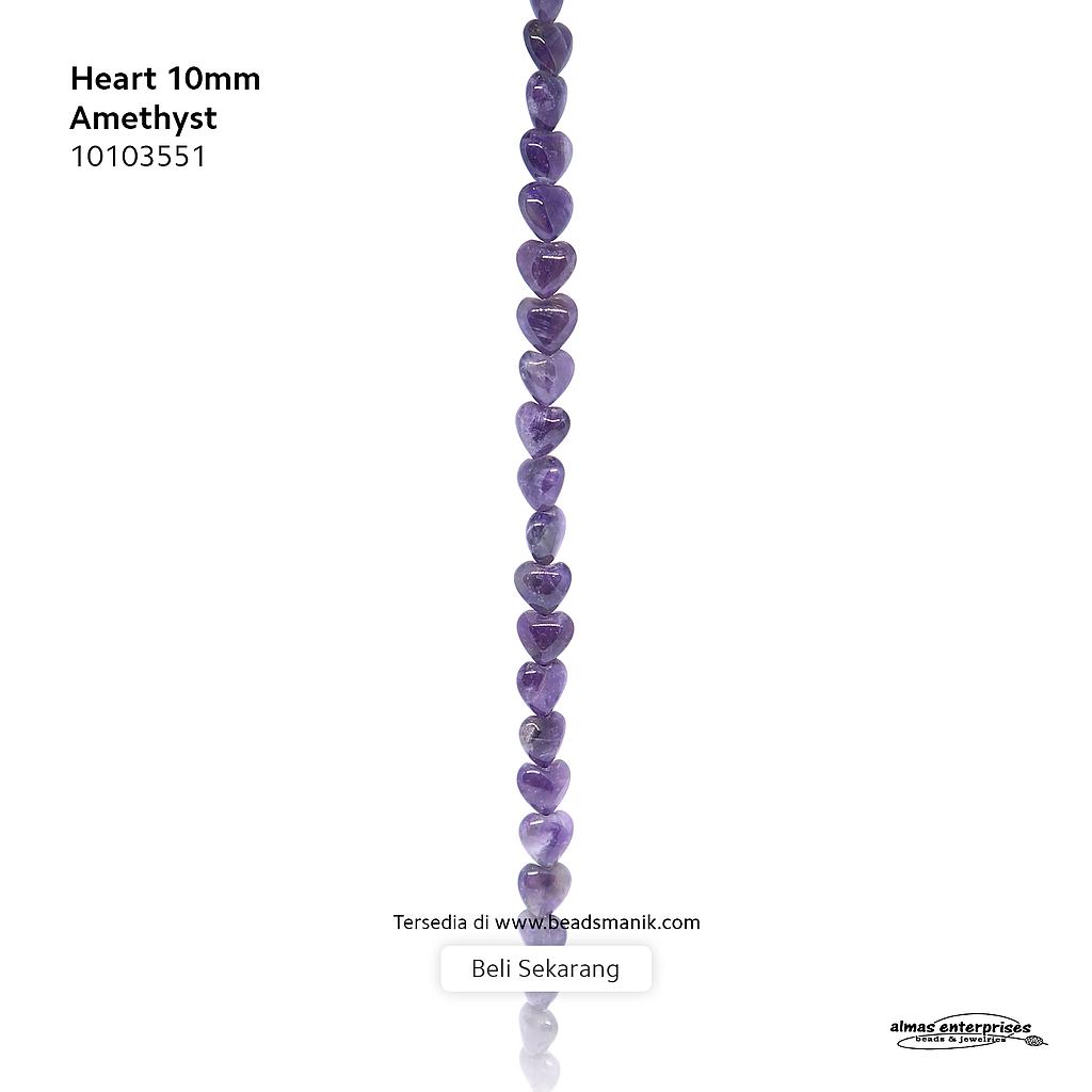 Heart 10mm Amethyst