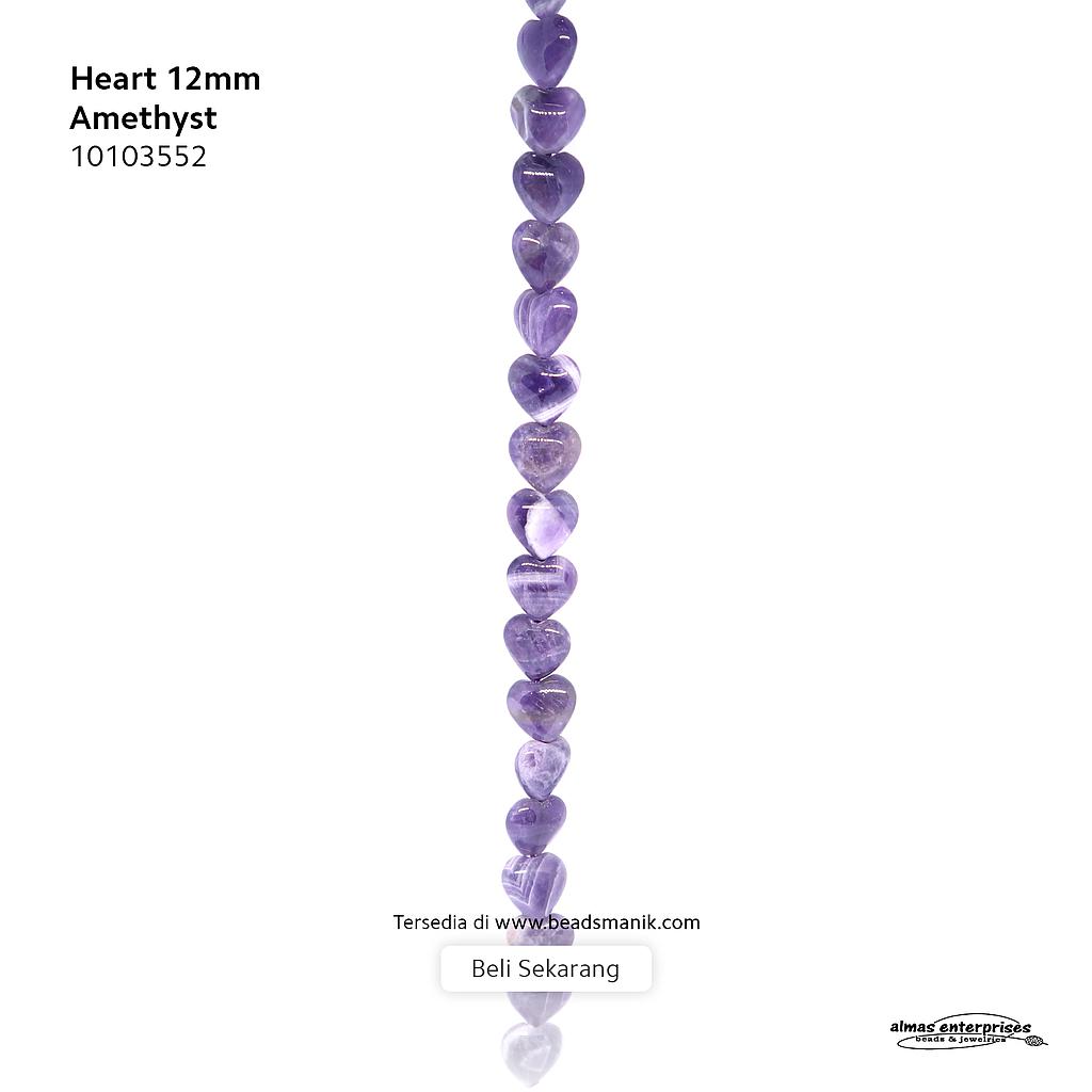 Heart 12mm Amethyst