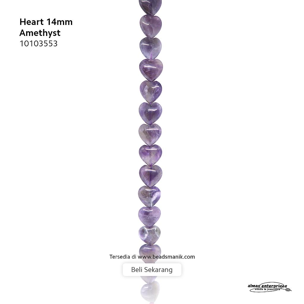 Heart 14mm Amethyst