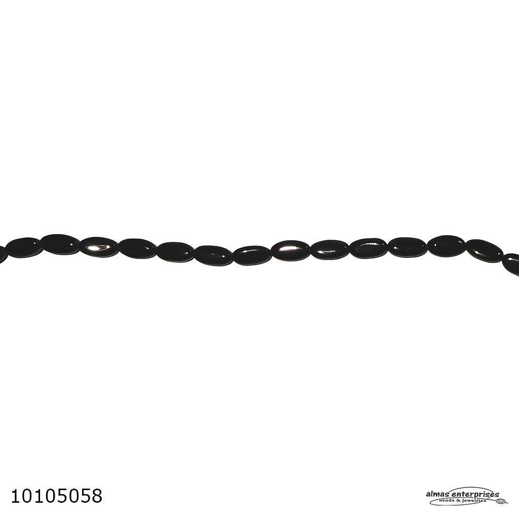 Flat Oval 10x20 A Black Onyx