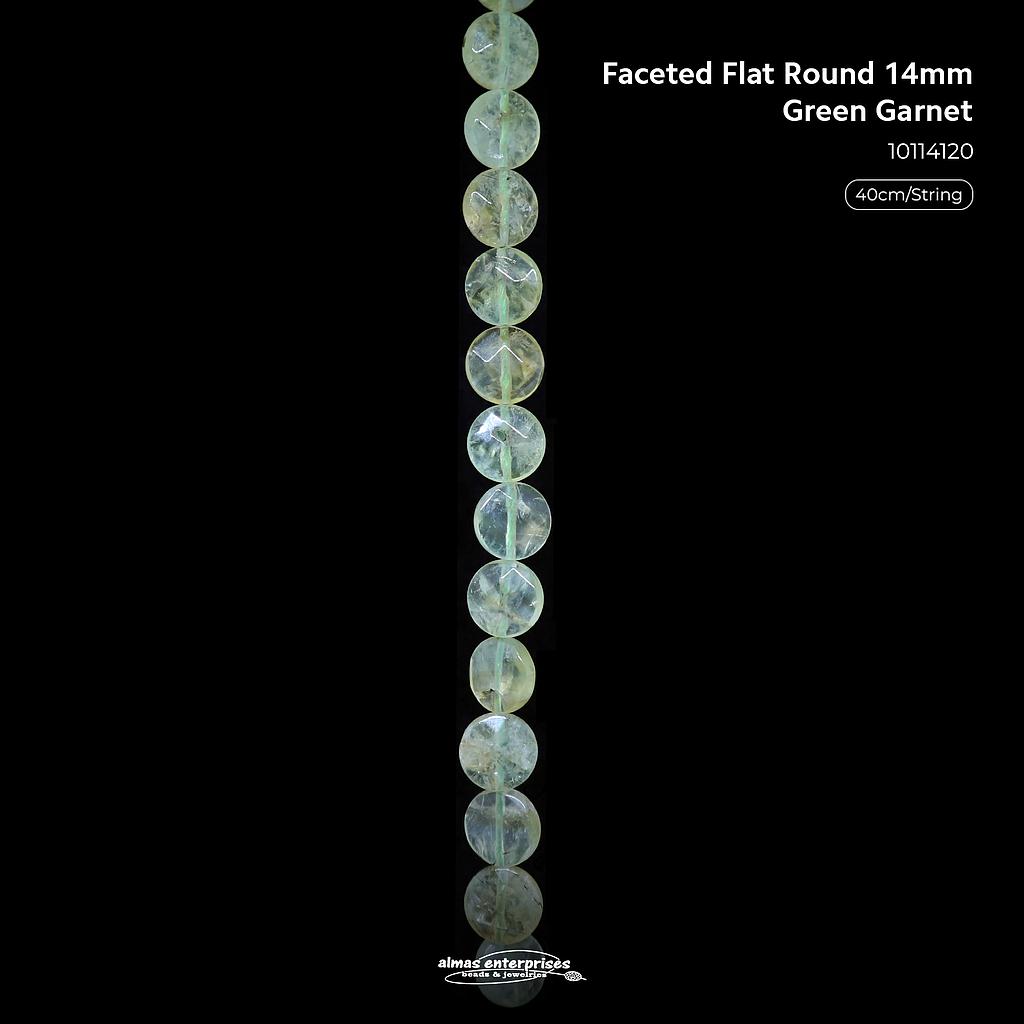 Fac Flt Rd 14mm Green Garnet
