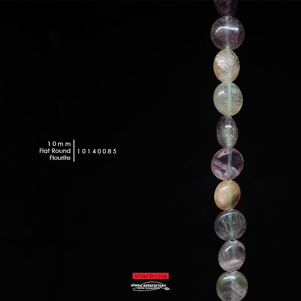 Flat Round 10mm Fluorite