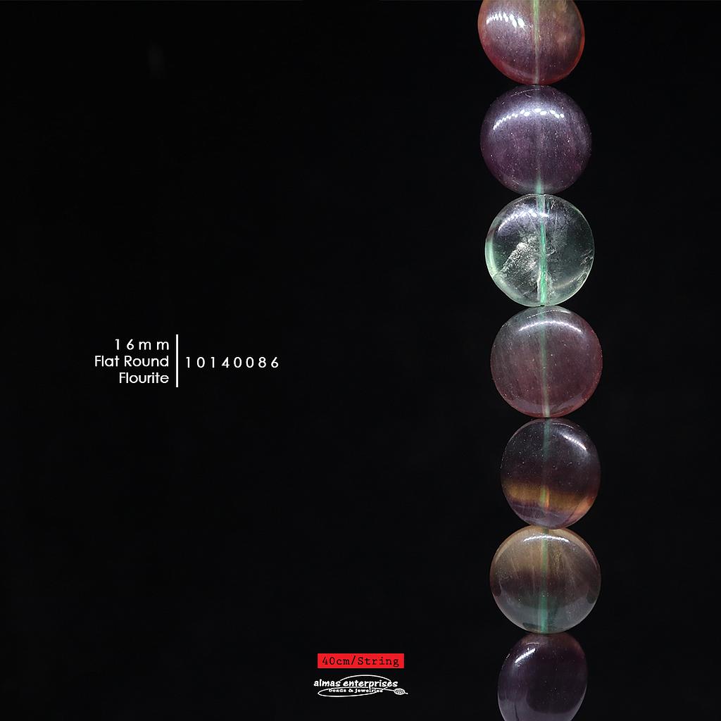 Flat Round 16mm Fluorite
