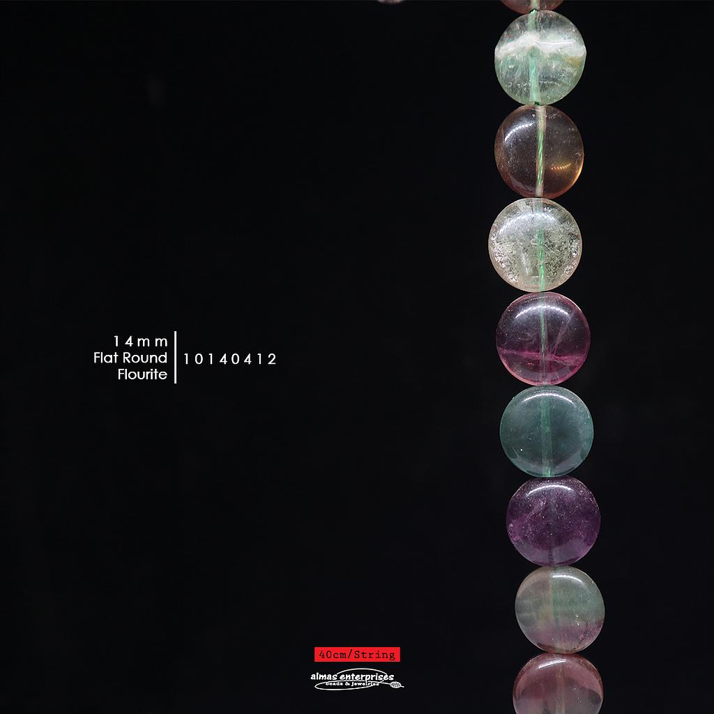 Flat Round 14mm Fluorite