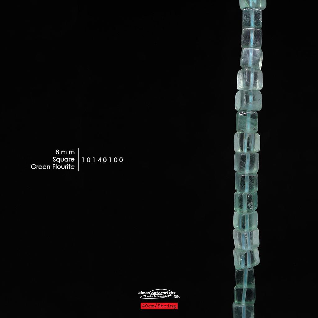 Square 8mm Green Fluorite