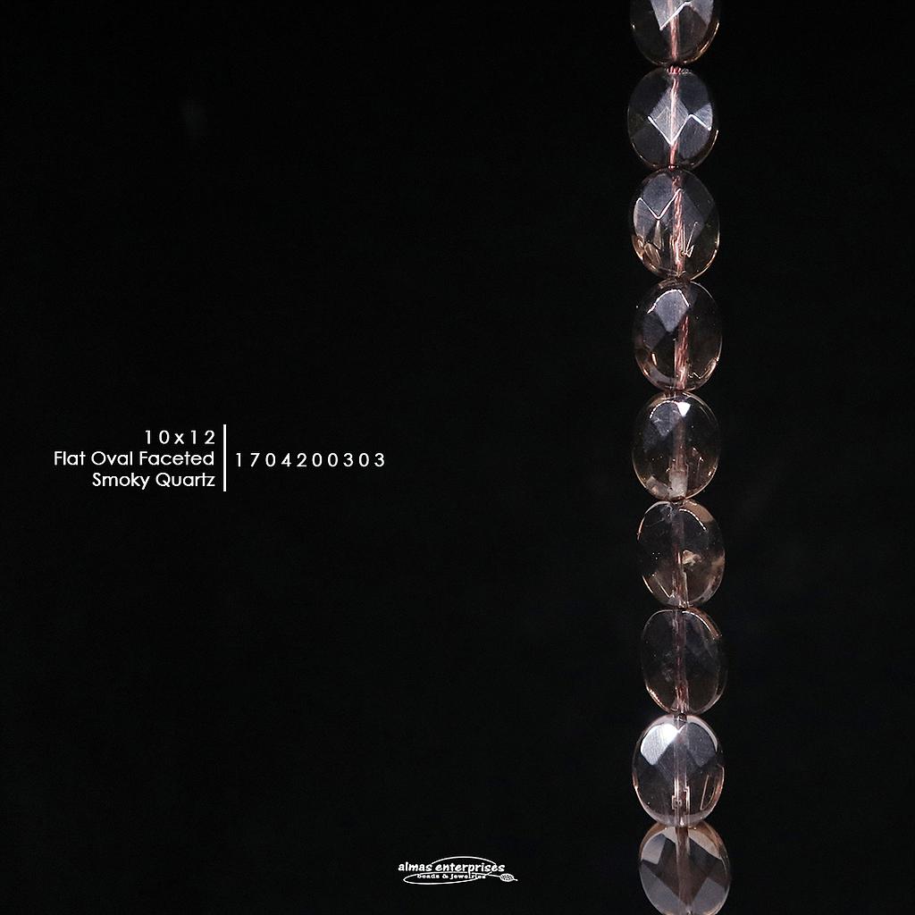 Flat Ovl Fac 10x12 Smoky Qz