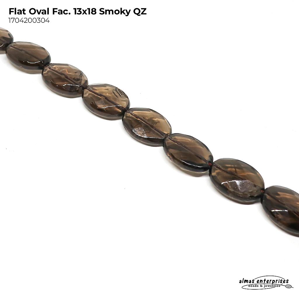 Flat Ovl Fac 13x18 Smoky Qz