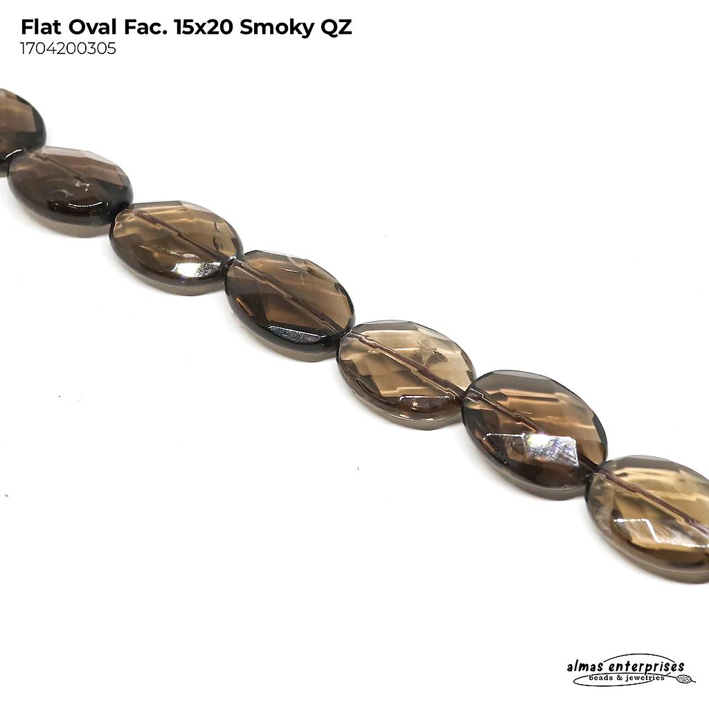 Flat Ovl Fac 15x20 Smoky Qz