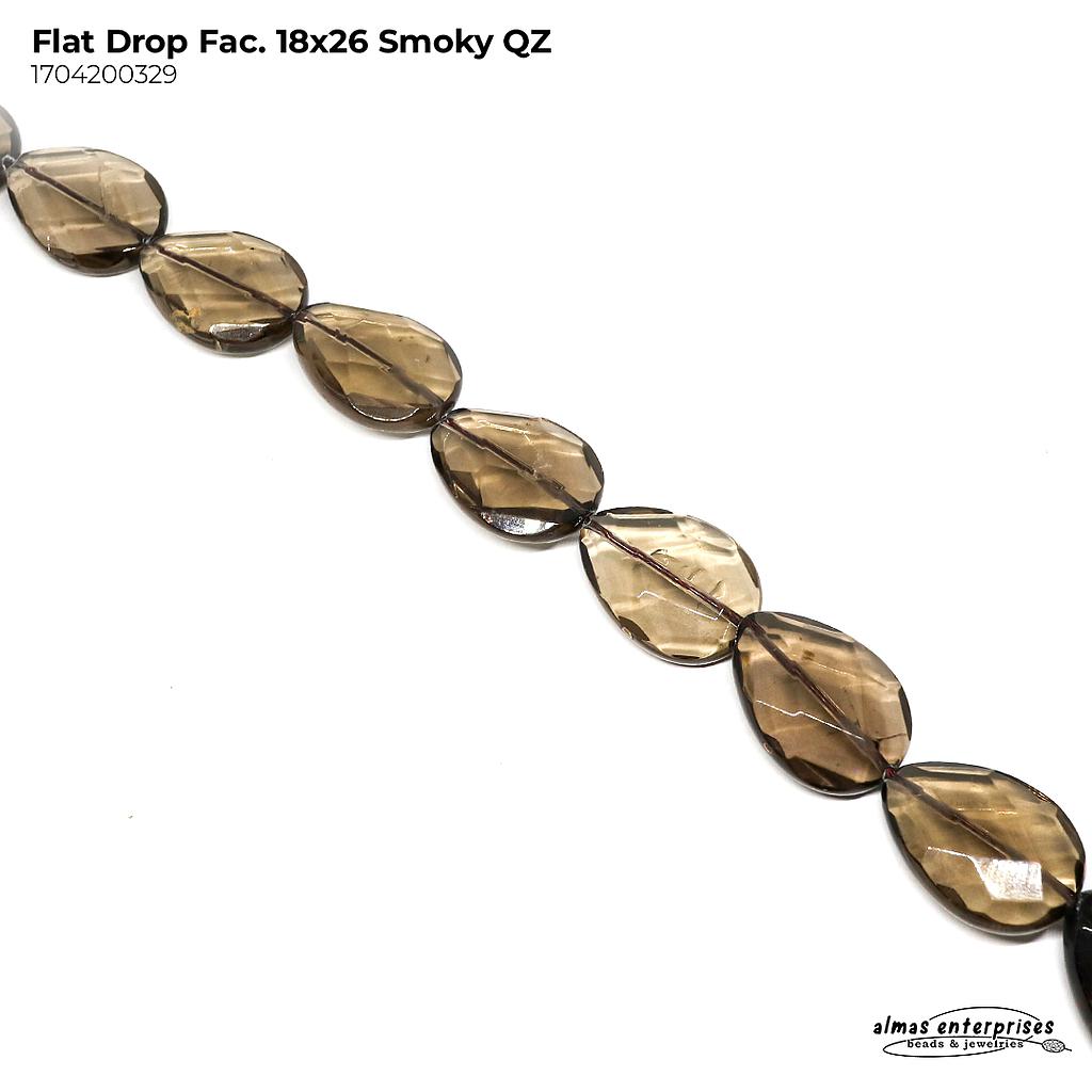 Flat Drop Fac 18x25 Smoky Qz