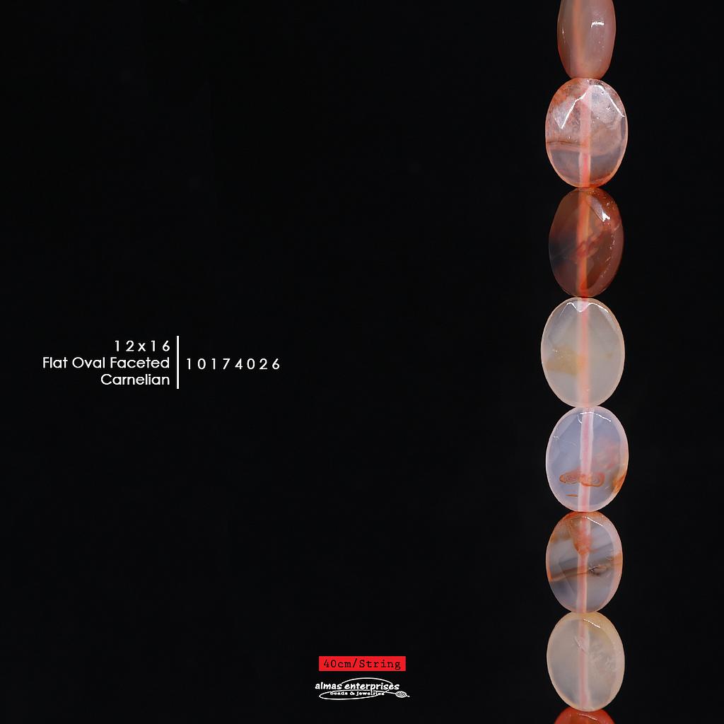 Flt Oval Fac 12x16 Carnelian