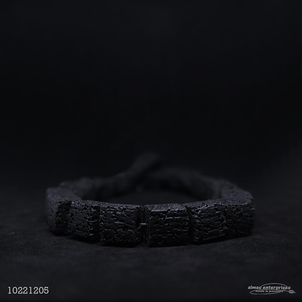 003 12x12 Black Lava Beads