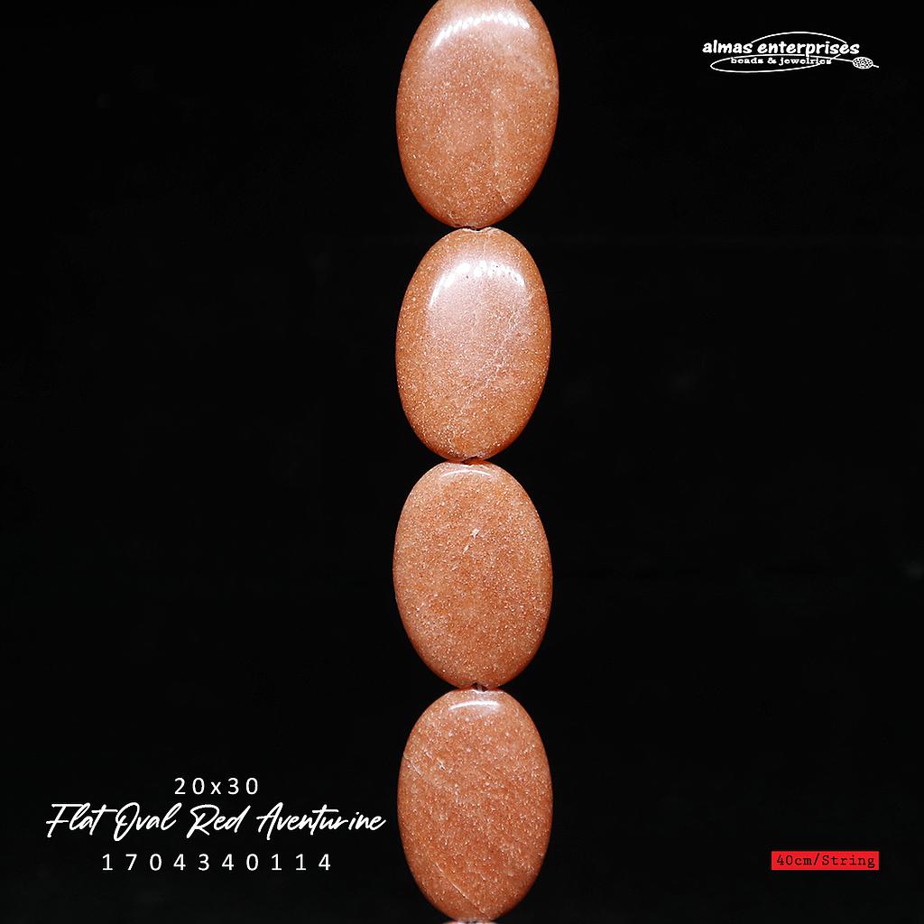 Flat Oval 20x30 Red Aventurine