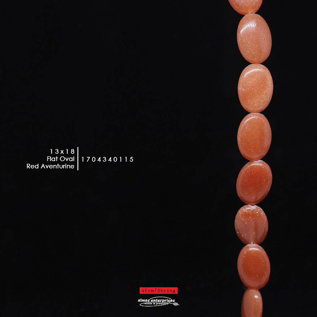 Flat Oval 13x18 Red Aventurine