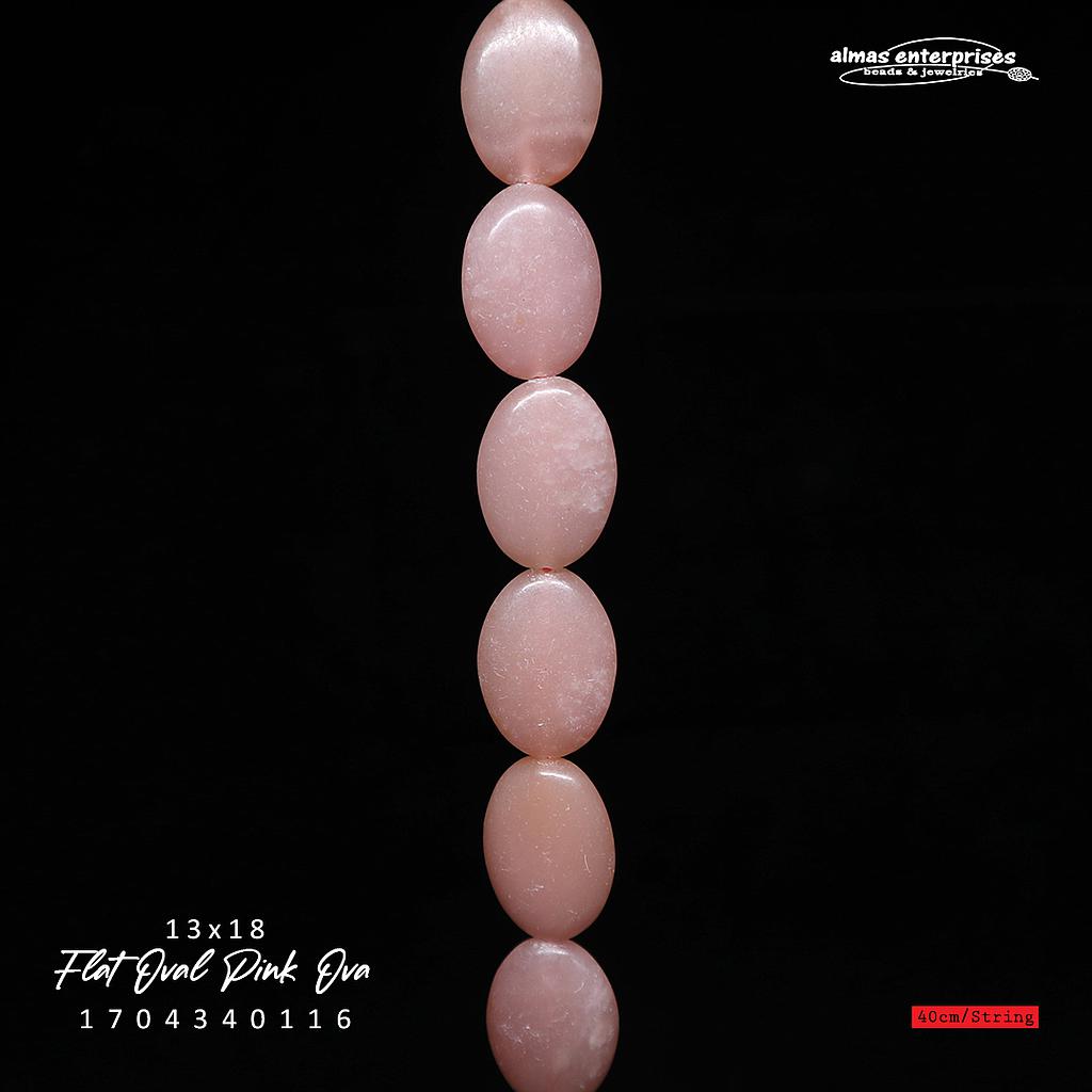 Flat Oval 13x18 Pink Opal