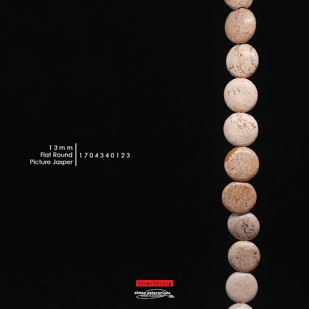 Flat Rd 13mm Picture Jasper