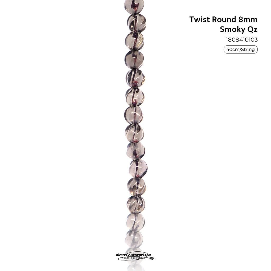 Twist Rd 8mm Smoky Qz