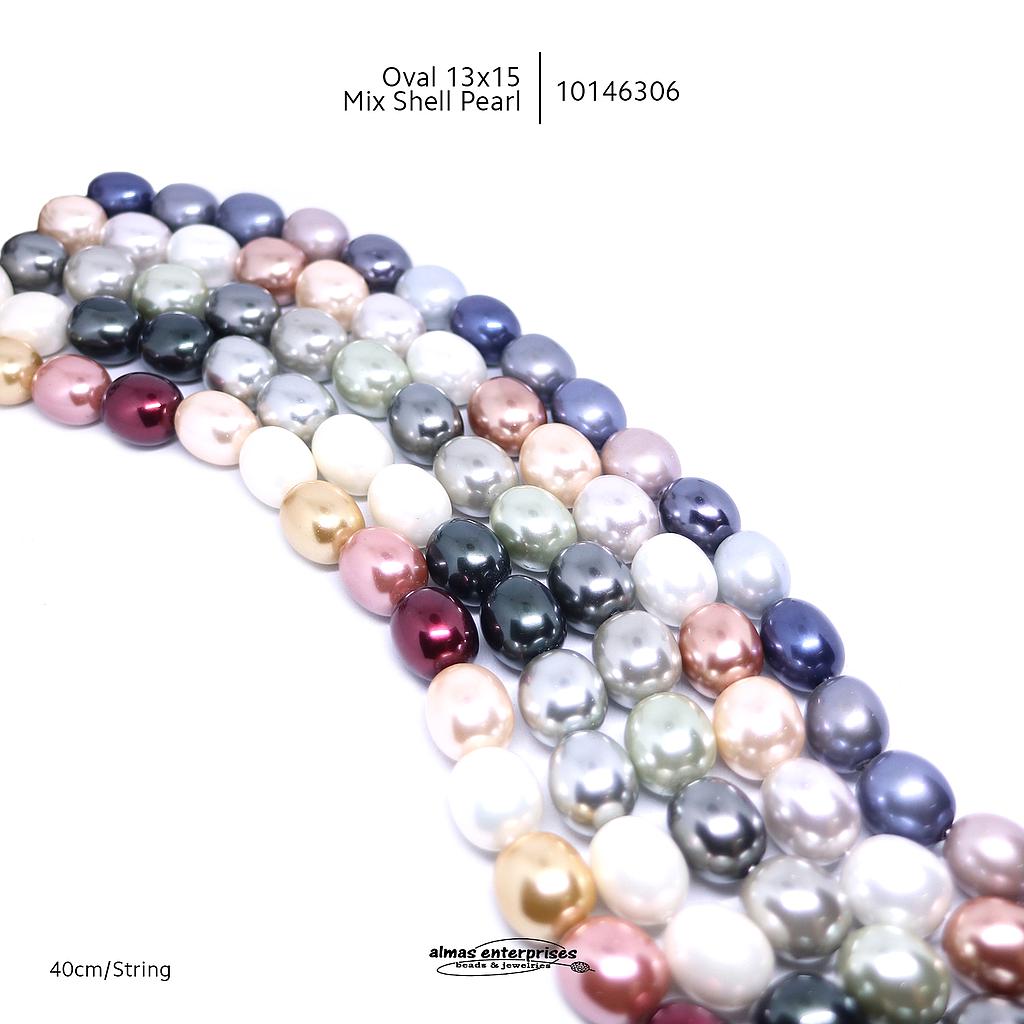 Oval 13x15 Mix Shell Pearl