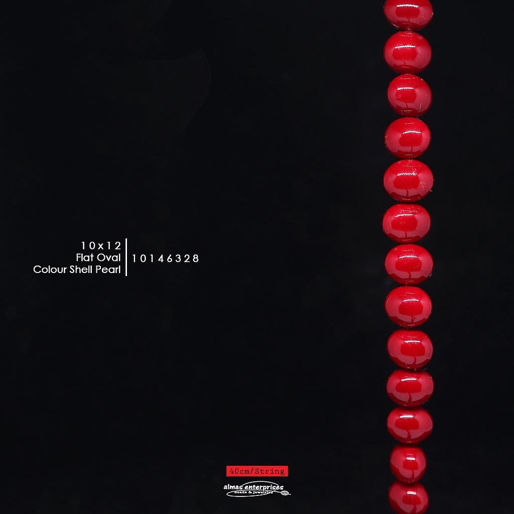 Flat Oval 10x12Col Shell Pearl