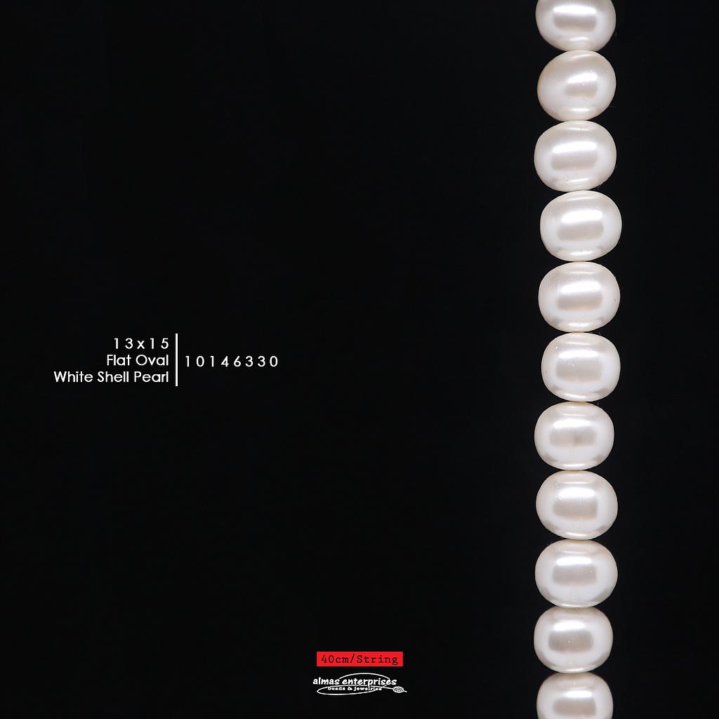 Flt Ovl 13x15White Shell Pearl