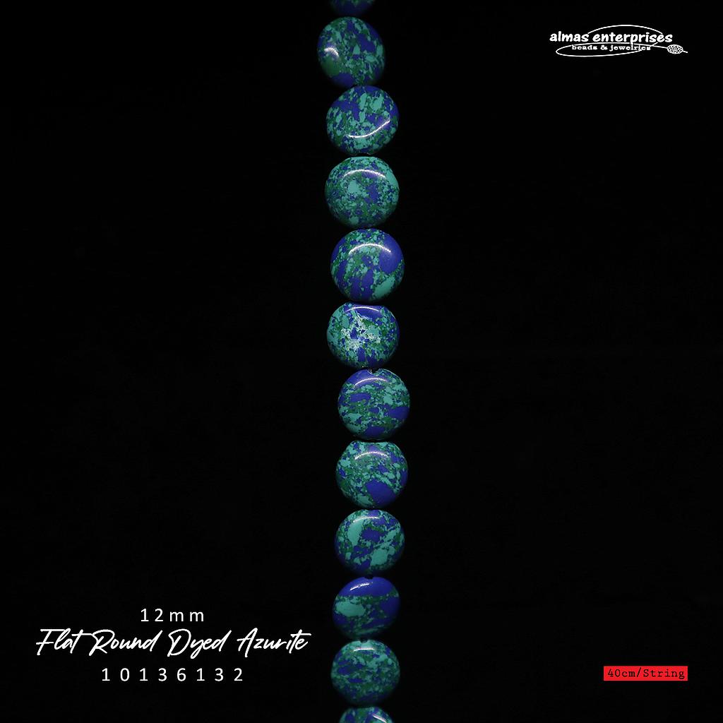 Flat Rd 12mm Dyed Azurite