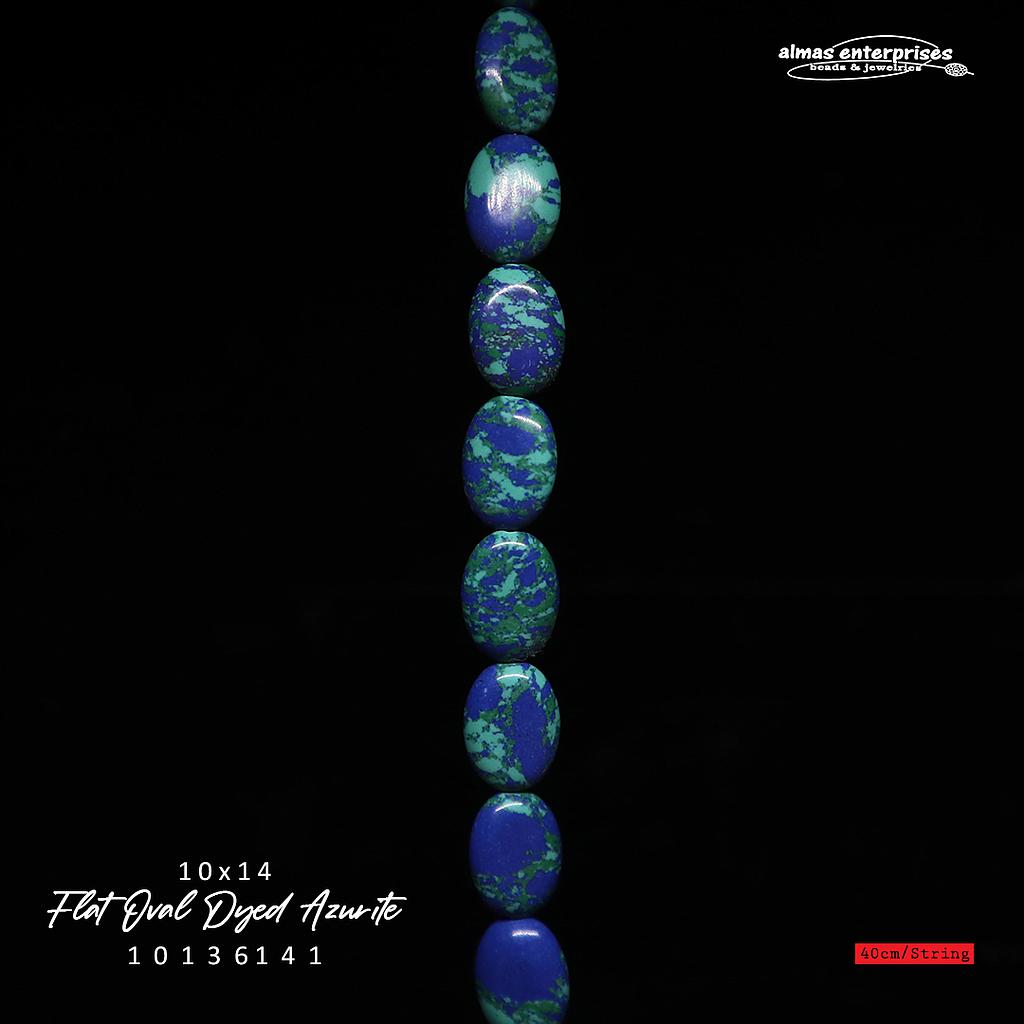 Flat Oval 10x14 Dyed Azurite