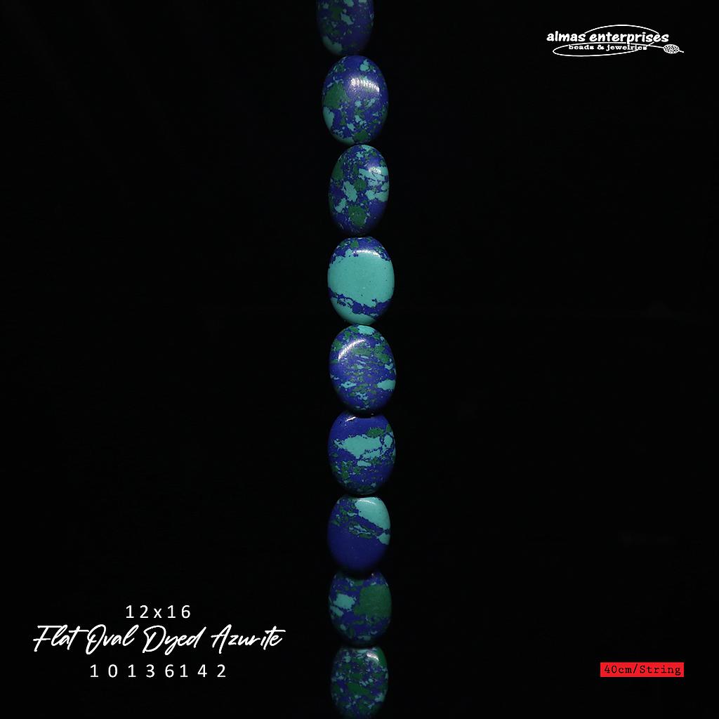 Flat Oval 12x16 Dyed Azurite