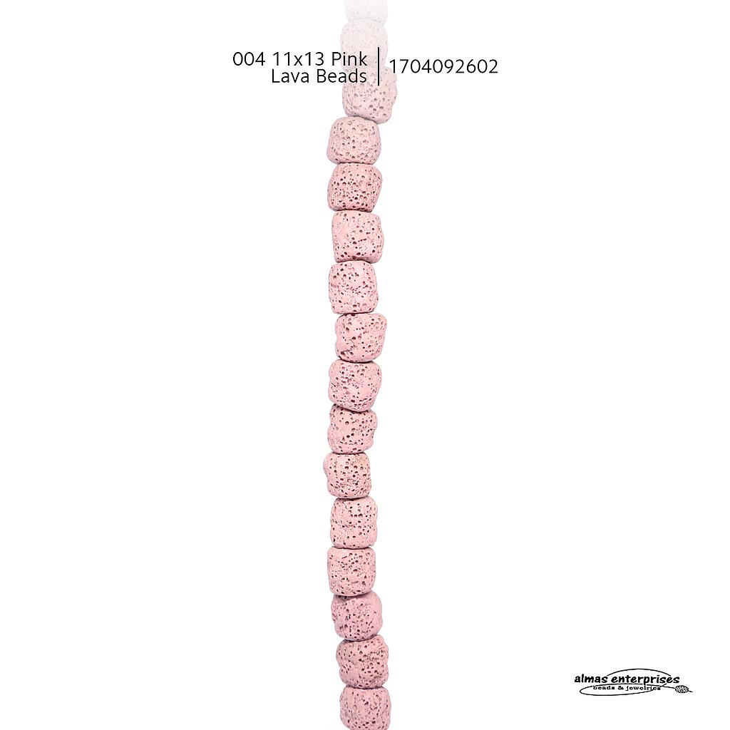 004 11x13 Pink Lava Beads