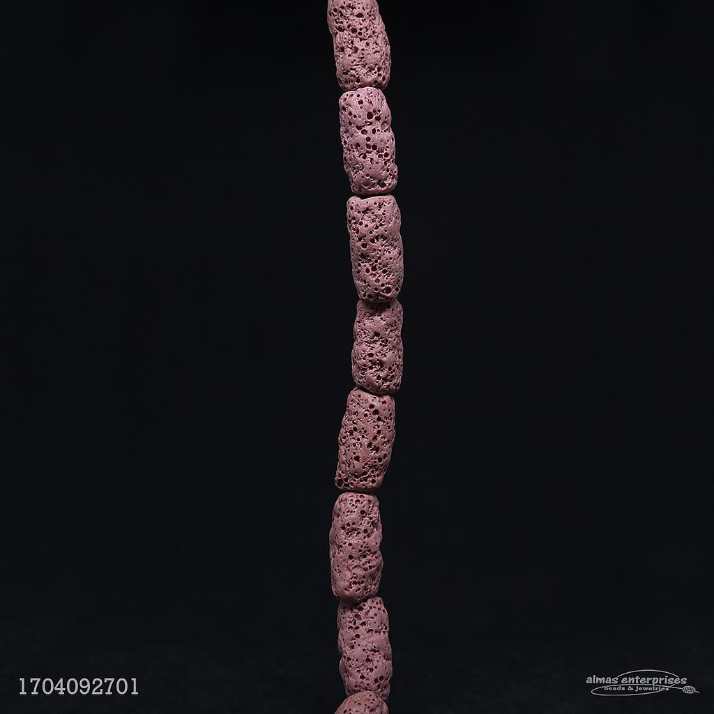 008 11x20 Pink Lava Beads