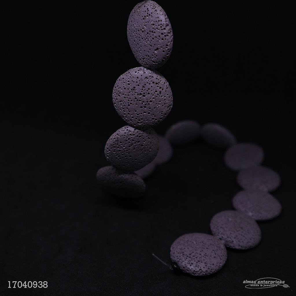 1201 27mm Purple Lava Beads