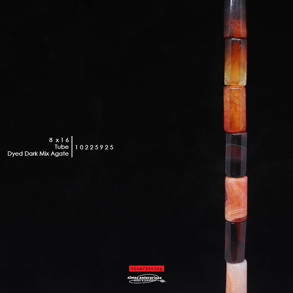 Tube 8x16 D.Dark Mix Agate